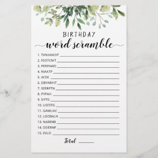 Geburtstagswort-Rammspiel mit Antworten