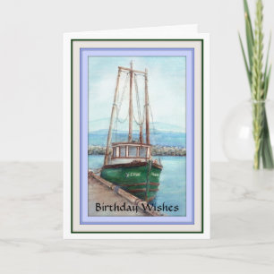 Geburtstagswünsche, Maskuline, Fischerboot Karte