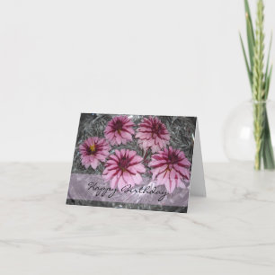 Geburtstagswünsche mit rosa Dahlien Karte