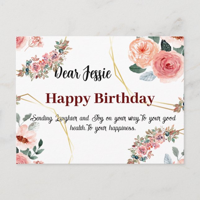 Geburtstagswünsche Postkarte (Vorderseite)