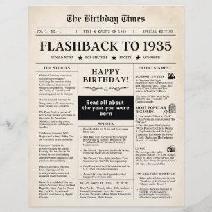 Geburtstagszeitung 1935 Sepia