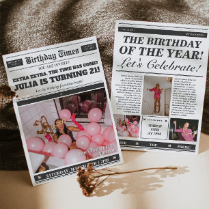 Geburtstagszeitung Einladung 21. Geburtstag Einlad