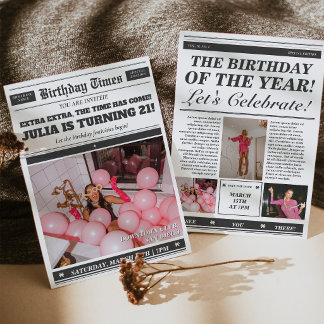 Geburtstagszeitung Einladung 21. Geburtstag Einlad