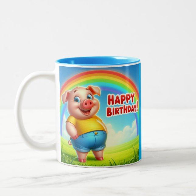 Geburtstasse für Kinder Zweifarbige Tasse (Links)