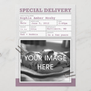 Geburtsurkunde-Baby-Mitteilung Ankündigung