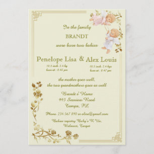 Geburtszwillingsankündigung Ankündigung