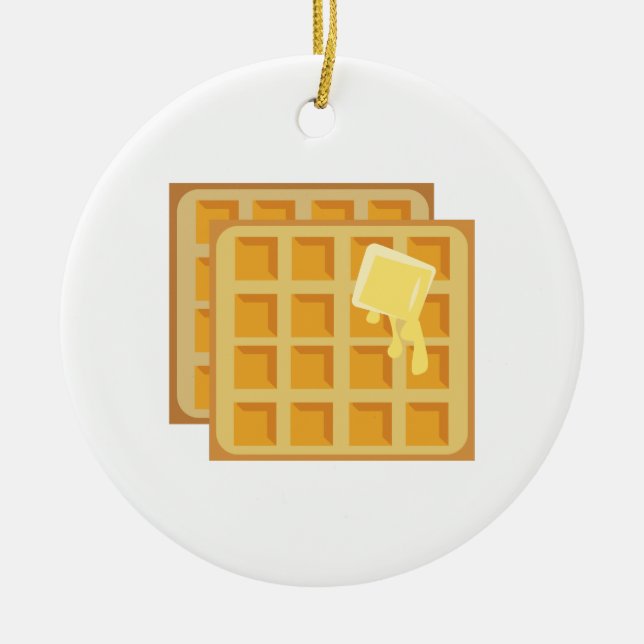 Gebutterte Waffeln Keramikornament (Vorne)
