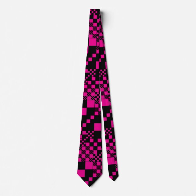 Gecheckt, Karo - Magenta und Schwarz Krawatte (Vorderseite)