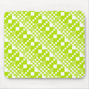 Gecheckt, Karos - Limettengrün und Weiß Mousepad