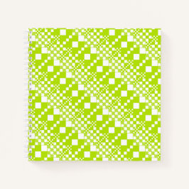 Gecheckt, Karos - Limettengrün und Weiß Notizbuch