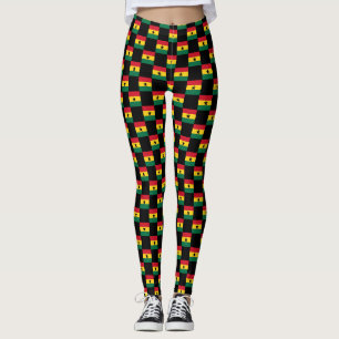 Gechecktes Ghana-Flag-Muster Leggings