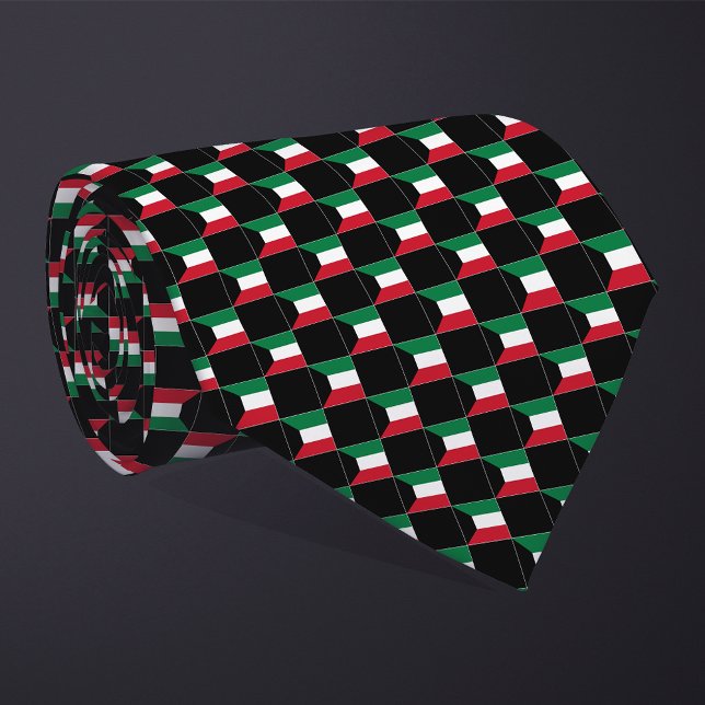 Gechecktes Kuwait-Flag-Muster Krawatte (Von Creator hochgeladen)