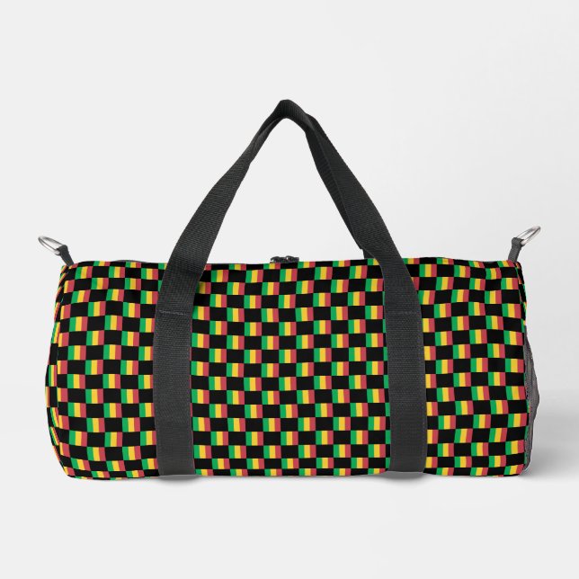 Gechecktes Mali-Flag-Muster Duffle Bag (Vorderseite)