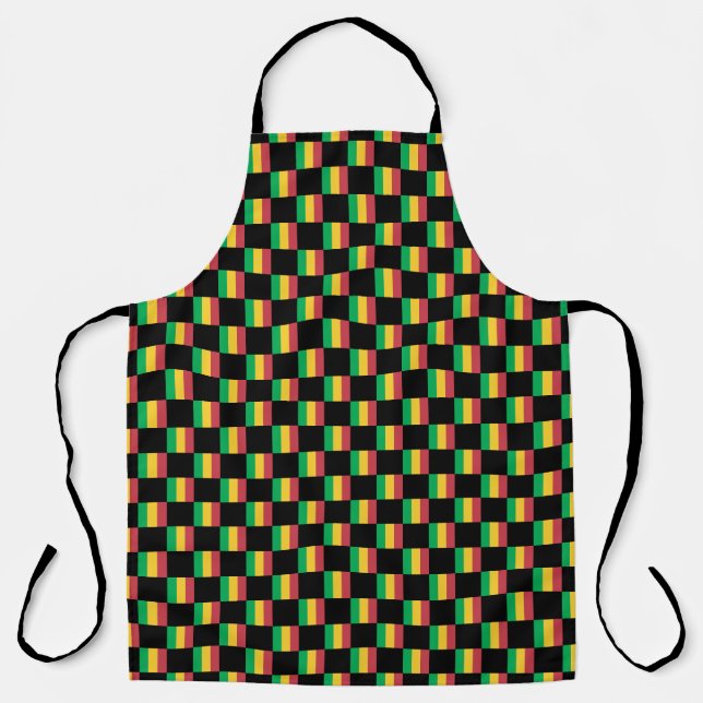Gechecktes Mali-Flag-Muster Schürze (Vorderseite)