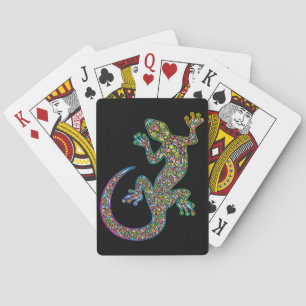 Geck Gecko Psychedelic Design Playing Cards Spielkarten