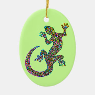 Geck Gecko-psychedelische Entwurfs-Verzierung Keramik Ornament