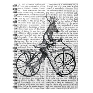 Geckige Rotwild auf Vintagem Fahrrad Notizblock