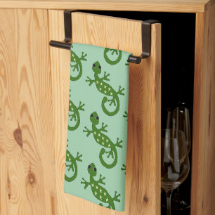 Gecko-Echsen-Design mit beliebigem Hintergrundfarb Geschirrtuch