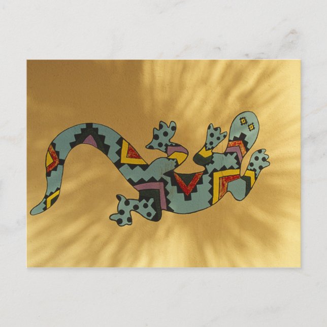 Gecko-Eidechse an der Wand, Tucson, Arizona, Postkarte (Vorderseite)