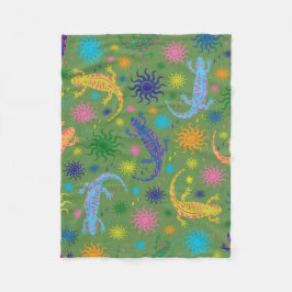 Gecko-Eidechsen mehrfarbig ganz über Druck Fleecedecke