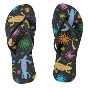 Gecko-Eidechsen mehrfarbig ganz über Druck Flip Flops