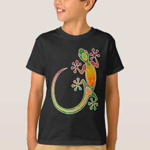 Gecko Floral Tribal Art T-Shirt