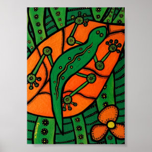 Gecko Green und Orange Poster