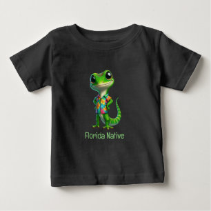Gecko im tropischen Shirt