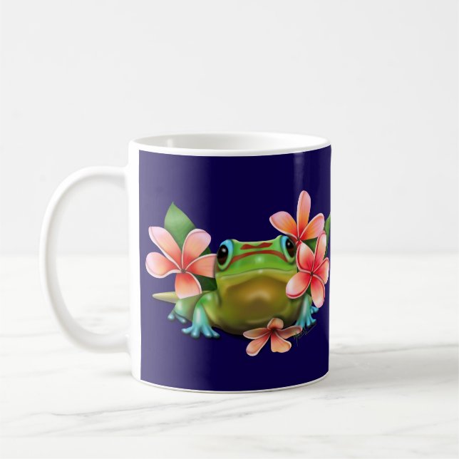 Gecko in der Plumeria Kaffeetasse (Links)