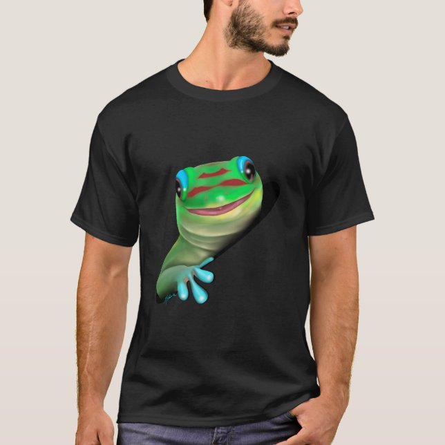 Gecko in einem Loch T-Shirt (Vorderseite)