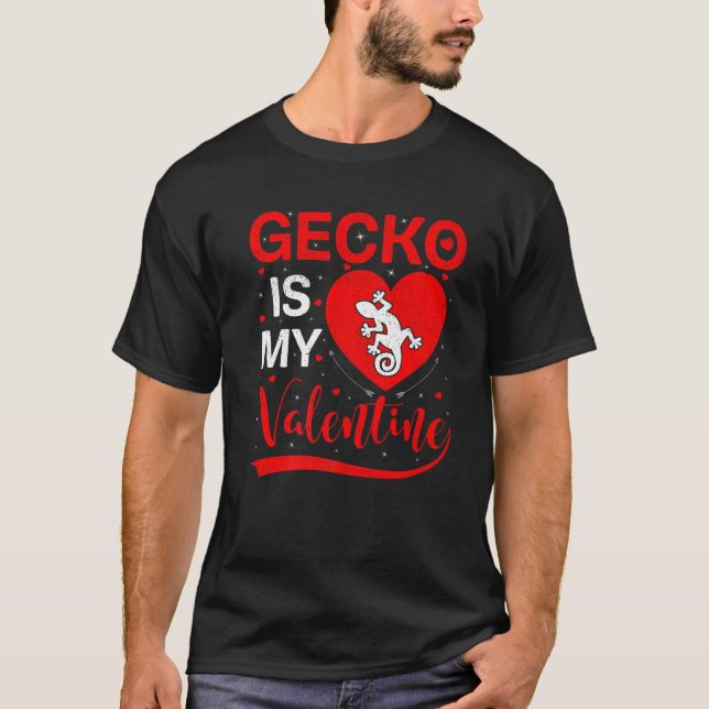 Gecko ist mein Valentine Funny Heart Gecko Valenti T-Shirt (Vorderseite)
