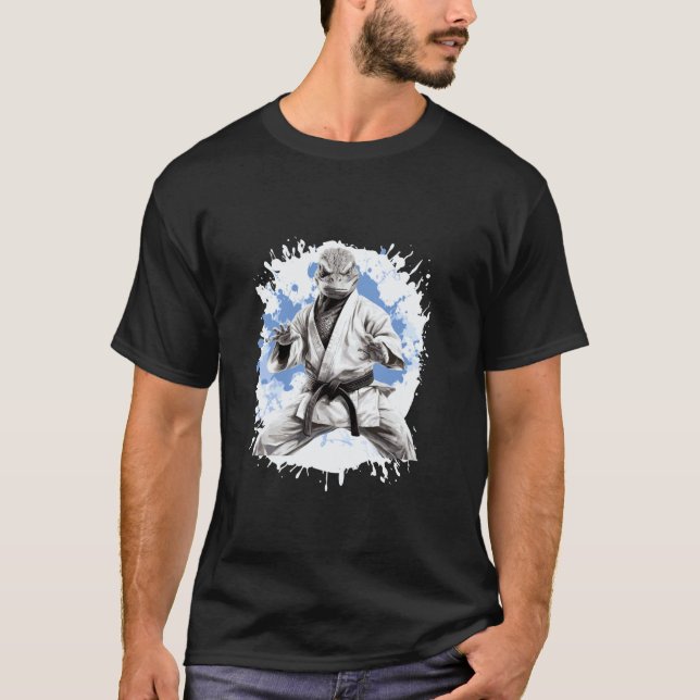 Gecko Karate Tierkämpfer Judo T-Shirt (Vorderseite)
