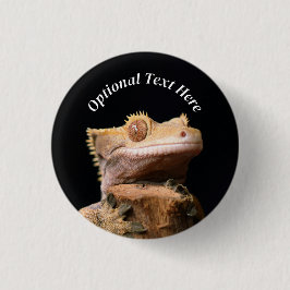 Gecko Lizard auf schwarz Button