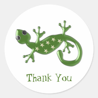 Gecko Lizard Danke Runder Aufkleber
