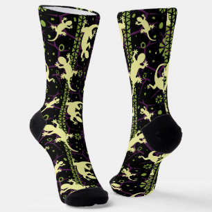 Gecko Lizard Ethnic Pattern Socken