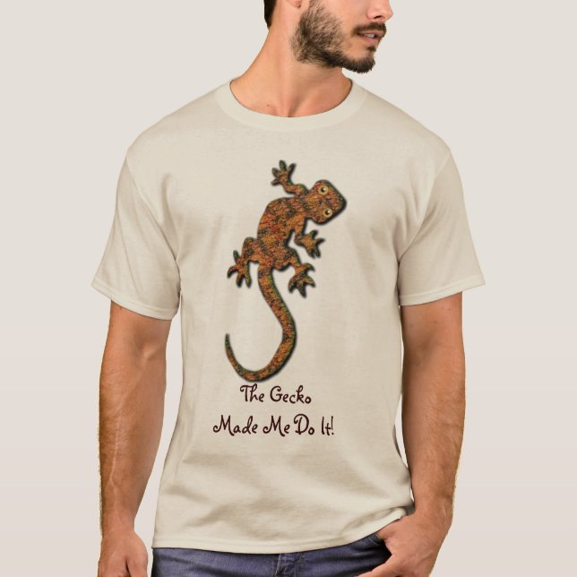 Gecko Lizard Funny Animal-Lover's T - Shirt (Vorderseite)