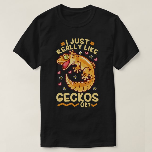 Gecko Lizard Leopard Geckos Terraristic T-Shirt (Design vorne)