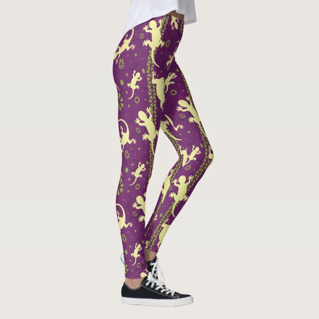 Gecko Lizard Lila Leggings (Rechts)