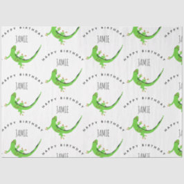 Gecko Lizard Reptile Birthday Individuelle Name Seidenpapier