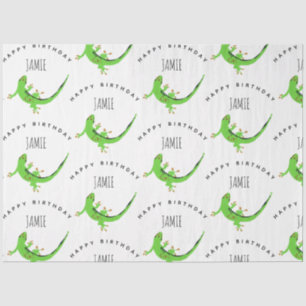 Gecko Lizard Reptile Birthday Individuelle Name Seidenpapier