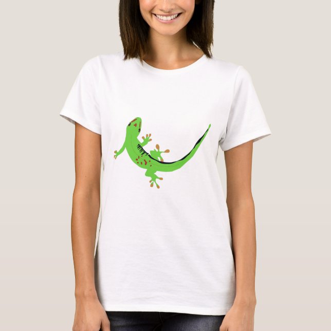 Gecko Lizard Reptile Illustration T-Shirt (Vorderseite)