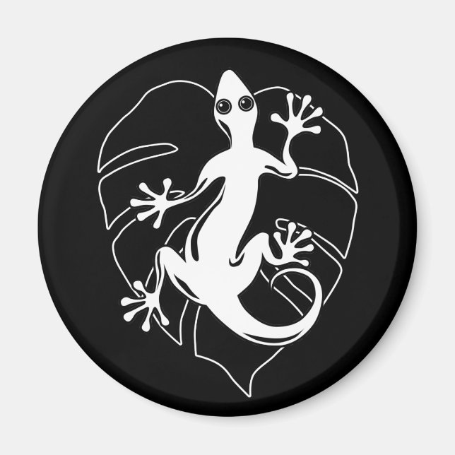 Gecko Lizard Silhouette Magnet (Vorne)