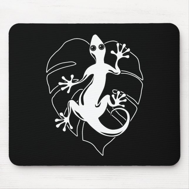 Gecko Lizard Silhouette Mousepad (Vorne)