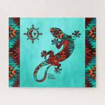 Gecko Lizard und Sun Jigsaw Puzzle