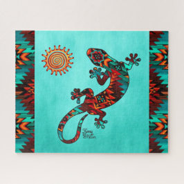 Gecko Lizard und Sun Jigsaw Puzzle