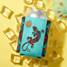 Gecko Lizard und Sun können sich kühlen Dosenkühler