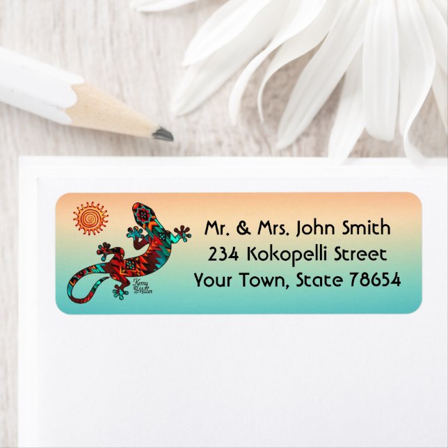 Gecko Lizard und Sun Label (Insitu)