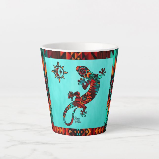 Gecko Lizard und Sun Latte Tasse (Vorderseite)