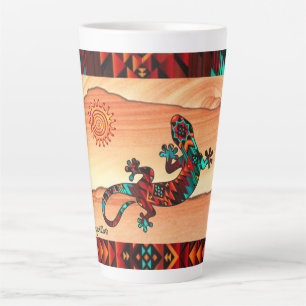 Gecko Lizard und Sun Latte Tasse