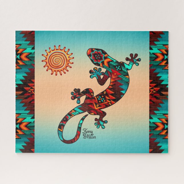 Gecko Lizard und Sun Puzzle (Horizontal)